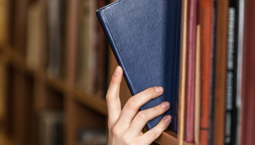 getting a book from a shelf