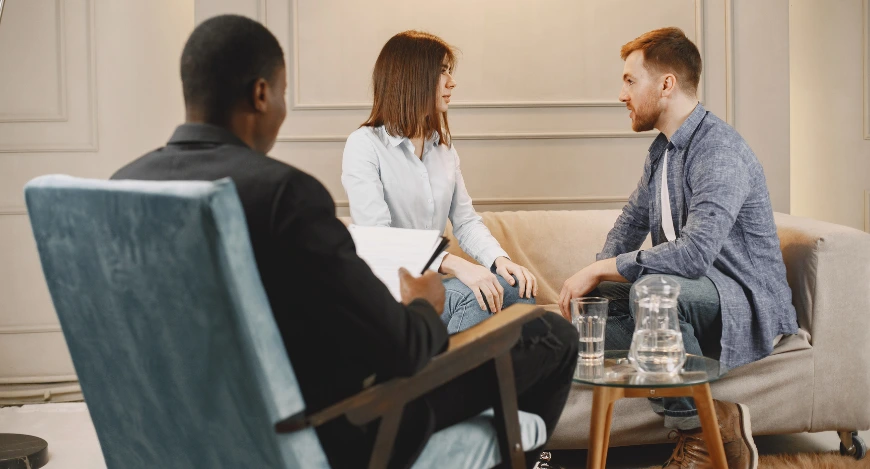 couple talking to an attorney for professional advice